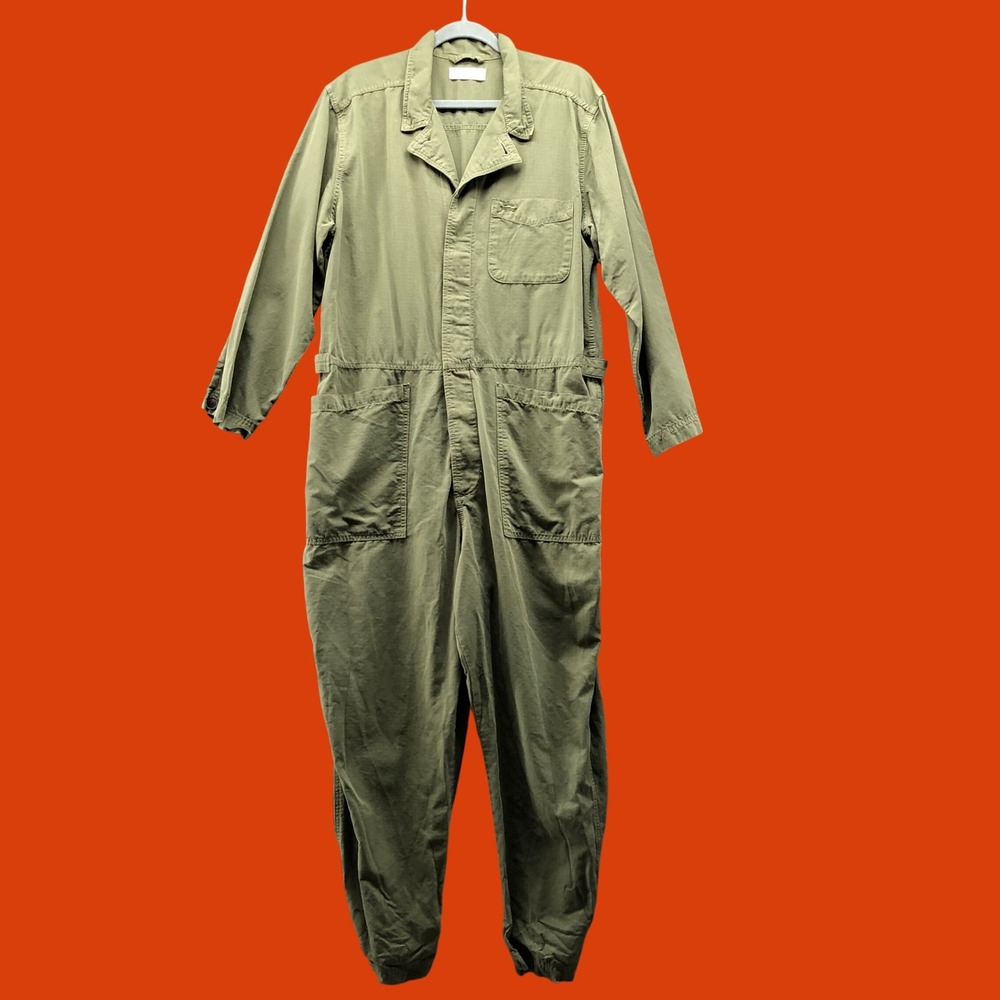 Lucky Brand Womens Utility Coverall Jumpsuit Olive Green Army Flight Suit XL